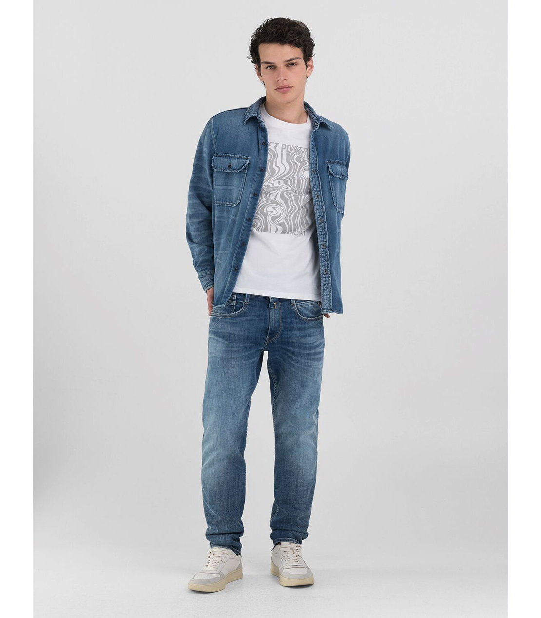 コットンレーヨン デニムシャツ 詳細画像 ダークブルー 5